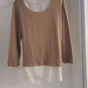NWT Ann Taylor loft double layer top